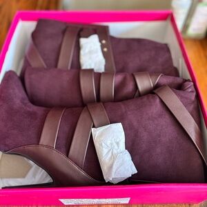 Burgundy and Brown Boots